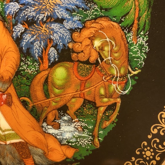 Palekh fairy tale plate made in USSR 1990 numbered - Picture 3 of 16